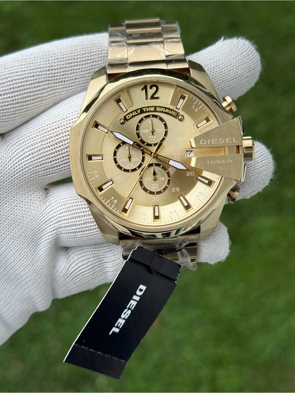 Diesel Gold-Tone mega chief Men's Chronograph Bracelet Watch